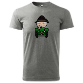 Da Oid Sinzer Bulldog T Shirt Herren Grau Meliert Hofau Front